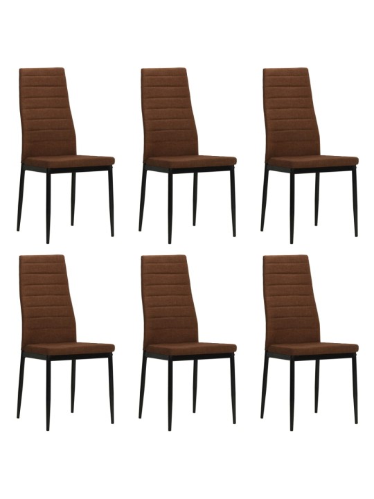 Jídelní židle 6 ks hnědé textil