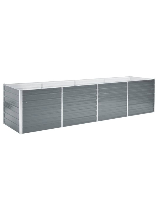 Vyvýšený záhon pozinkovaná ocel 320 x 80 x 77 cm šedý