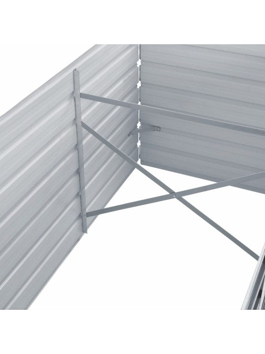 Vyvýšený záhon pozinkovaná ocel 320 x 80 x 77 cm šedý