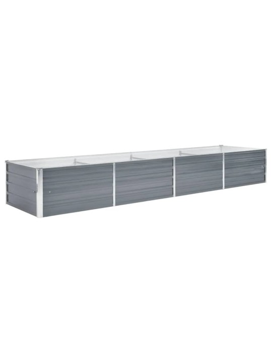 Vyvýšený záhon pozinkovaná ocel 320 x 80 x 45 cm šedý