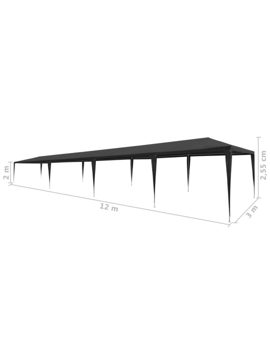 Party stan 3 x 12 m PE antracitový