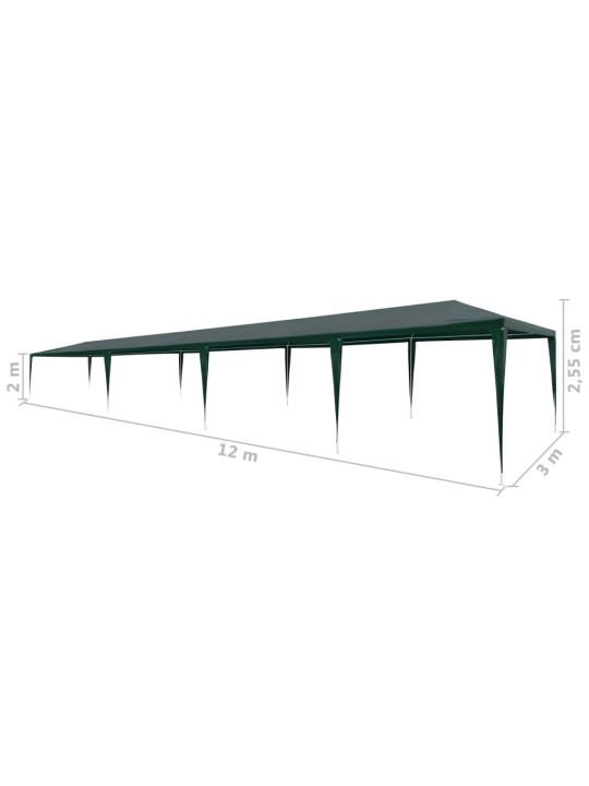 Party stan 3 x 12 m PE zelený