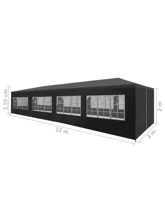 Party stan 3 x 12 m antracitový