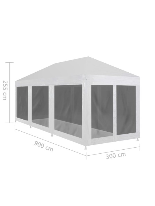 Party stan s 8 bočními stěnami ze síťoviny 9 x 3 m