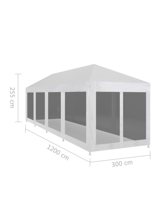 Party stan s 10 bočními stěnami ze síťoviny 12 x 3 m