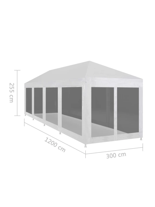 Party stan s 10 bočními stěnami ze síťoviny 12 x 3 m