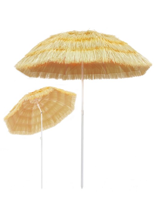 Plážový slunečník v havajském stylu 180 cm přírodní