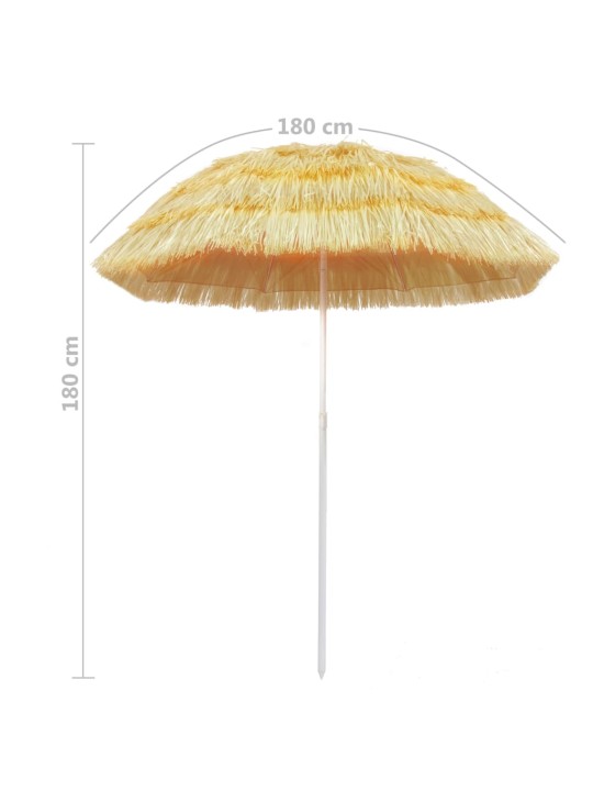 Plážový slunečník v havajském stylu 180 cm přírodní