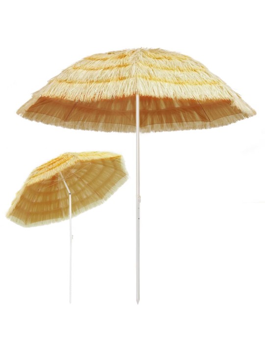 Plážový slunečník v havajském stylu 240 cm přírodní