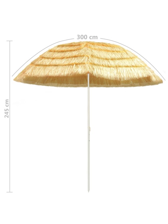 Plážový slunečník v havajském stylu 300 cm přírodní
