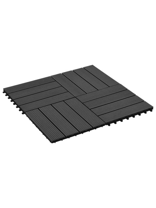 Terasové dlaždice z dřevoplastu 11 ks 30 x 30 cm 1 m² černé