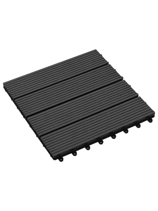 Terasové dlaždice z dřevoplastu 11 ks 30 x 30 cm 1 m² černé