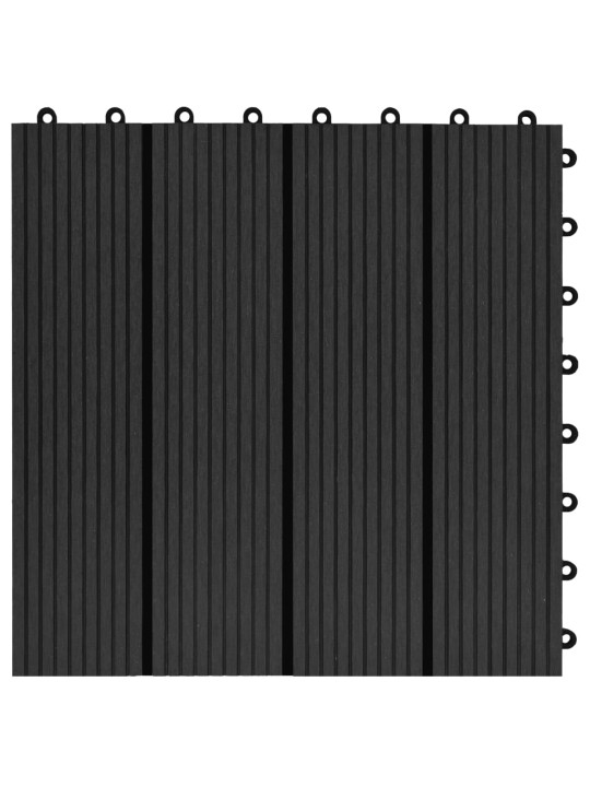 Terasové dlaždice z dřevoplastu 11 ks 30 x 30 cm 1 m² černé