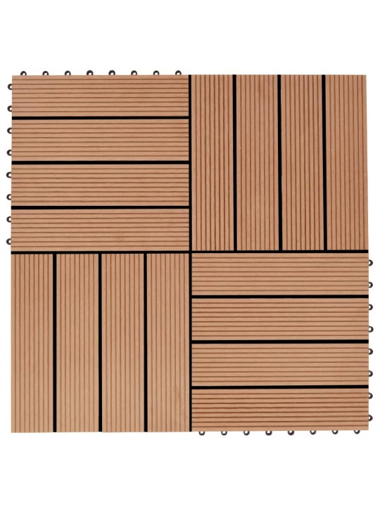 Terasové dlaždice z dřevoplastu 11 ks 30x30 cm 1 m² odstín teak