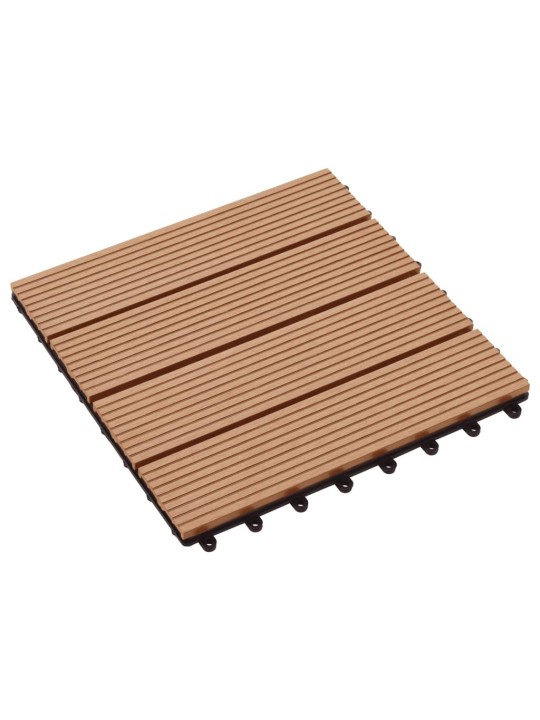 Terasové dlaždice z dřevoplastu 11 ks 30x30 cm 1 m² odstín teak