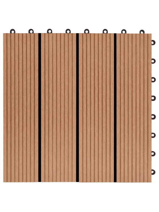 Terasové dlaždice z dřevoplastu 11 ks 30x30 cm 1 m² odstín teak