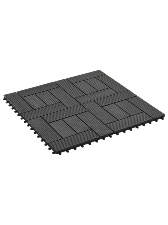 Terasové dlaždice z dřevoplastu 11 ks 30 x 30 cm 1 m² černé