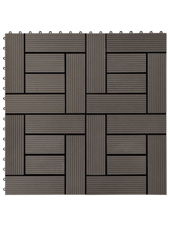 Terasové dlaždice z dřevoplastu 11 ks 30x30 cm 1 m² tmavě hnědé