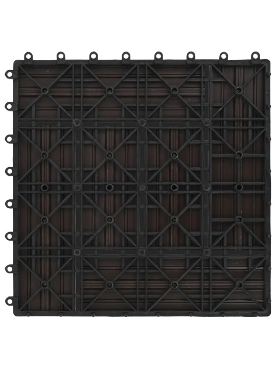 Terasové dlaždice z dřevoplastu 11 ks 30x30 cm 1 m² tmavě hnědé
