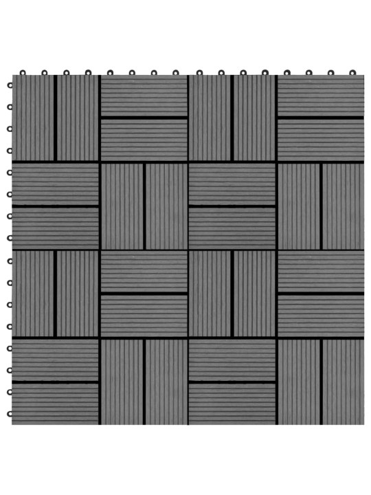 Terasové dlaždice z dřevoplastu 11 ks 30 x 30 cm 1 m² šedé