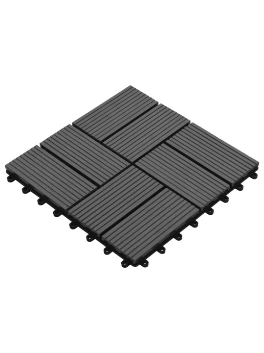 Terasové dlaždice z dřevoplastu 11 ks 30 x 30 cm 1 m² šedé