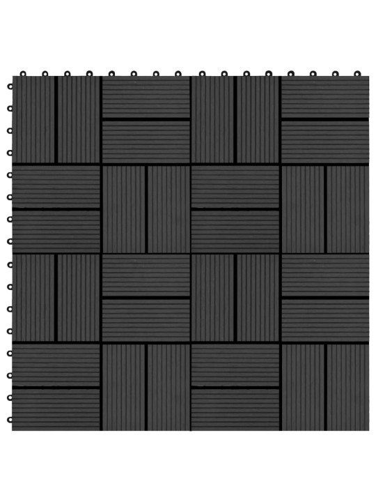 Terasové dlaždice z dřevoplastu 11 ks 30 x 30 cm 1 m² černé