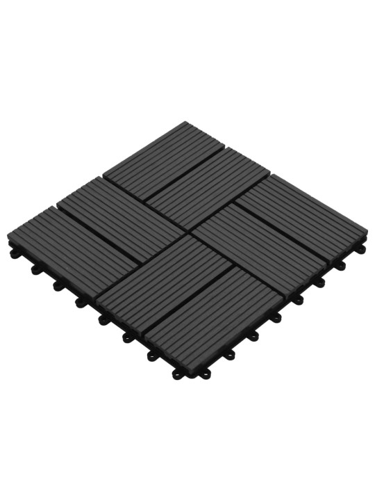 Terasové dlaždice z dřevoplastu 11 ks 30 x 30 cm 1 m² černé