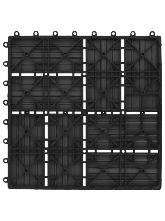 Terasové dlaždice z dřevoplastu 11 ks 30 x 30 cm 1 m² černé