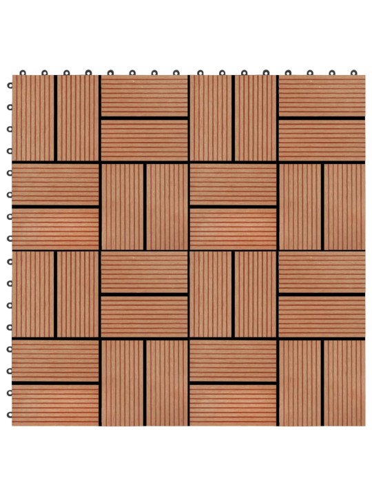 Terasové dlaždice z dřevoplastu 11 ks 30x30 cm 1 m² odstín teak