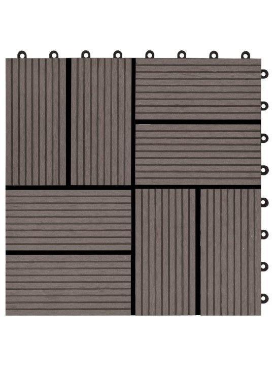 Terasové dlaždice z dřevoplastu 11 ks 30x30 cm 1 m² tmavě hnědé