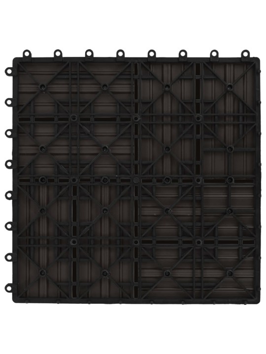 Terasové dlaždice z dřevoplastu 11 ks 30x30 cm 1 m² tmavě hnědé