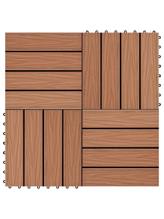 Terasové dlaždice 11ks WPC embosované 30x30 cm 1m² světle hnědé