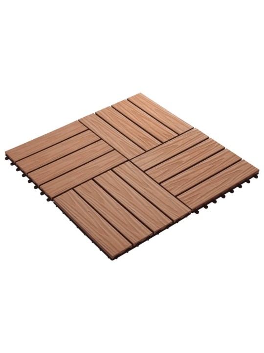 Terasové dlaždice 11ks WPC embosované 30x30 cm 1m² světle hnědé