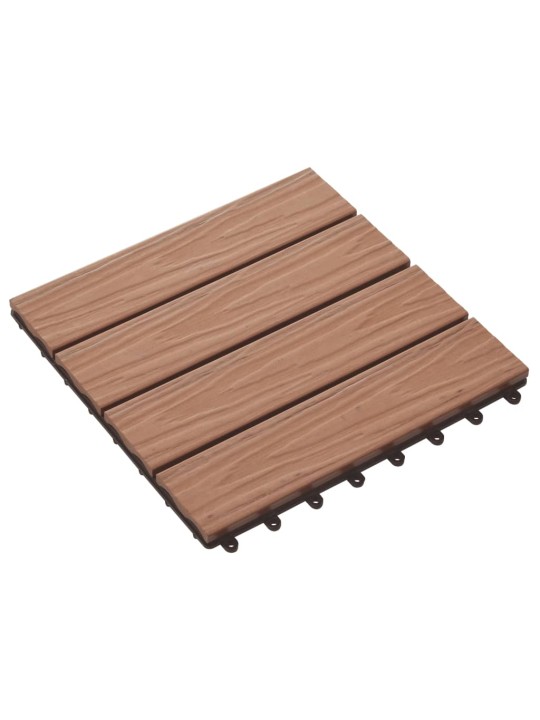 Terasové dlaždice 11ks WPC embosované 30x30 cm 1m² světle hnědé