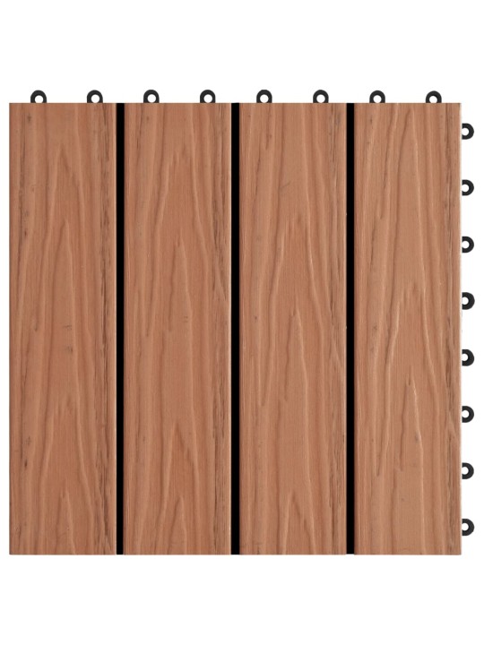 Terasové dlaždice 11ks WPC embosované 30x30 cm 1m² světle hnědé