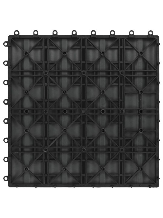 Terasové dlaždice 11 ks WPC embosované 30 x 30 cm 1 m² černé