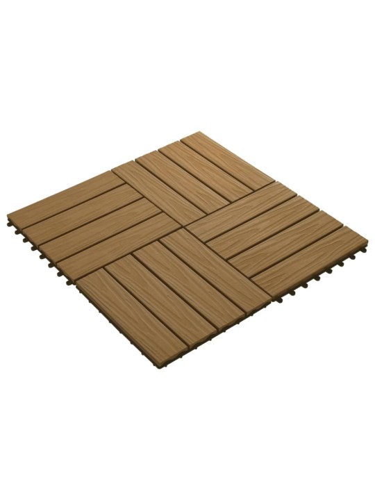 Terasové dlaždice 11ks WPC embosované 30x30 cm 1m² odstín teaku