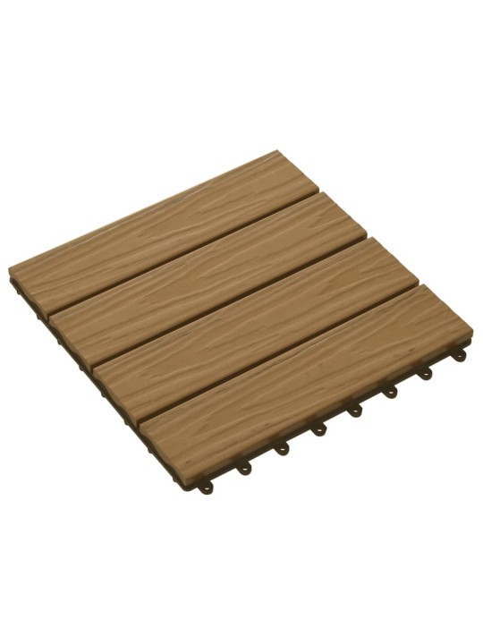 Terasové dlaždice 11ks WPC embosované 30x30 cm 1m² odstín teaku
