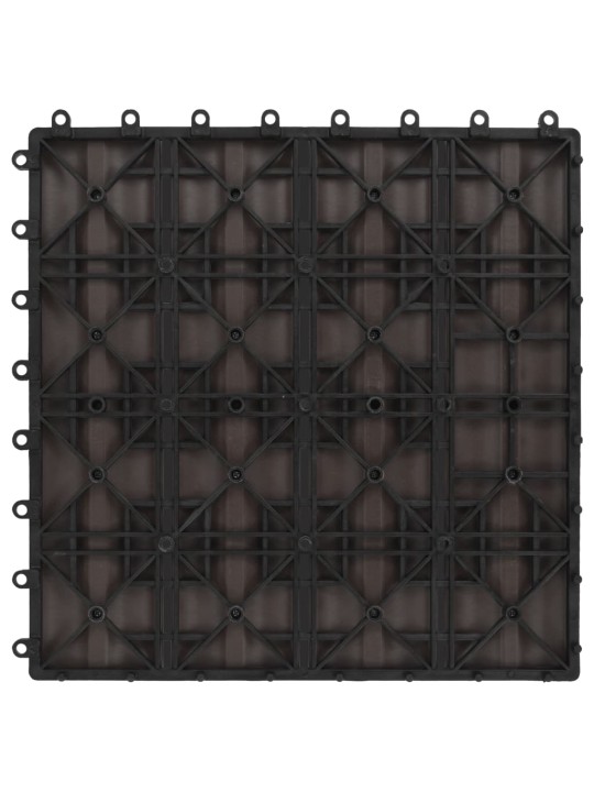 Terasové dlaždice 11 ks WPC embosované 30x30 cm 1m² tmavě hnědé