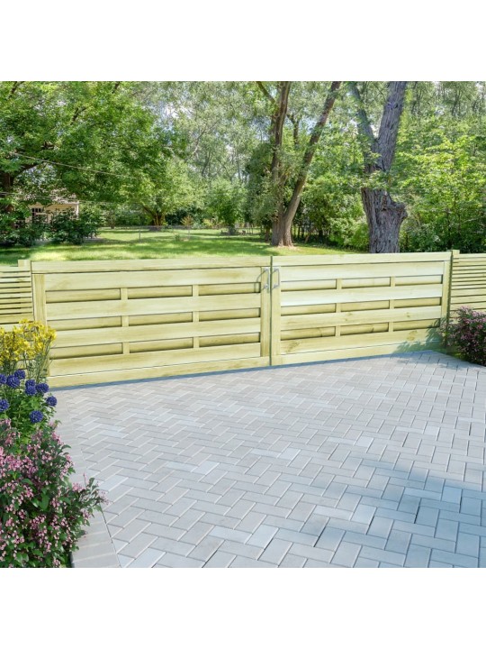 Zahradní brána 2křídlá impregnovaná borovice 150 x 75 cm zelená