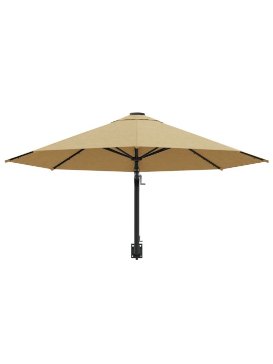 Nástěnný slunečník s kovovou tyčí 300 cm barva taupe