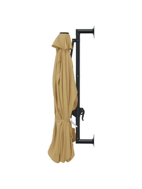 Nástěnný slunečník s kovovou tyčí 300 cm barva taupe