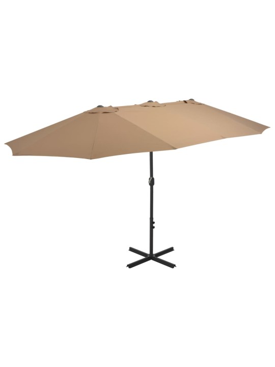 Zahradní slunečník s hliníkovou tyčí 460 x 270 cm barva taupe