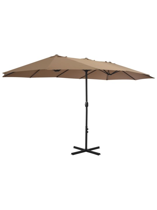 Zahradní slunečník s hliníkovou tyčí 460 x 270 cm barva taupe