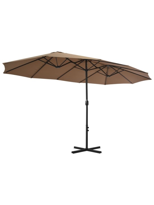 Zahradní slunečník s hliníkovou tyčí 460 x 270 cm barva taupe