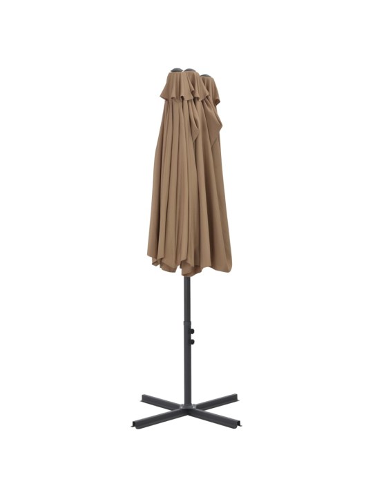 Zahradní slunečník s hliníkovou tyčí 460 x 270 cm barva taupe