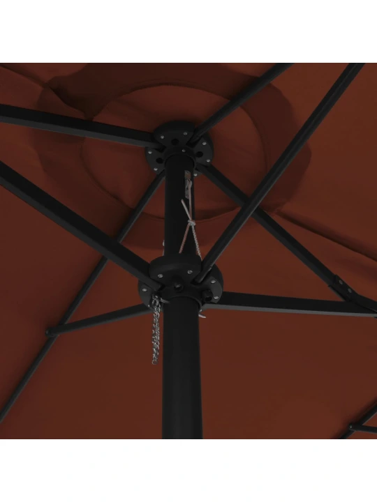 Zahradní slunečník s hliníkovou tyčí 460 x 270 cm terakotový