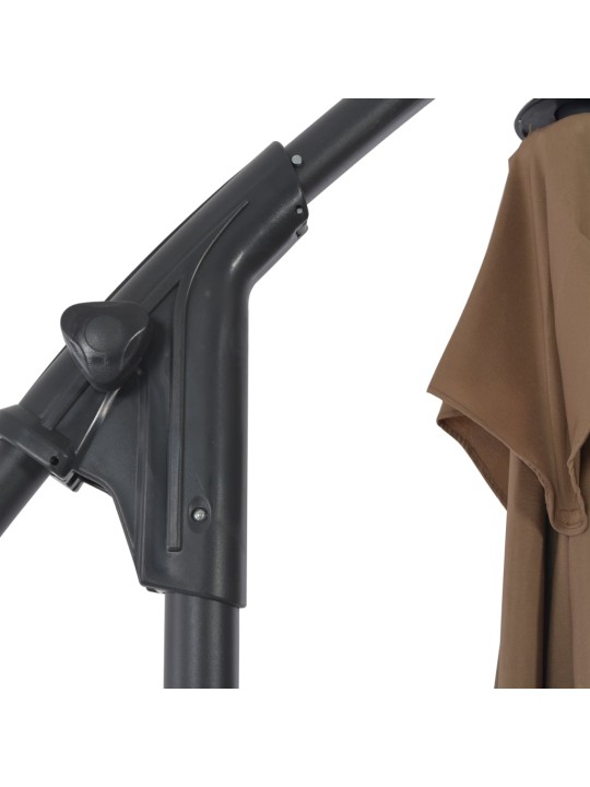 Boční zahradní slunečník s ocelovou tyčí 250 x 250 cm taupe