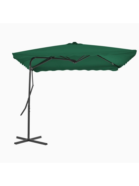 Zahradní slunečník s ocelovou tyčí 250 x 250 cm zelený