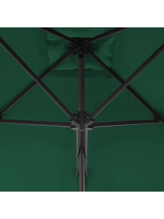 Zahradní slunečník s ocelovou tyčí 250 x 250 cm zelený